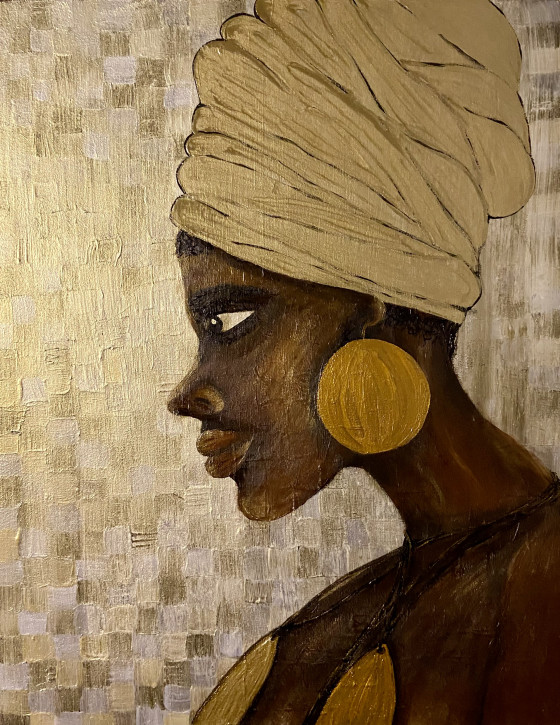 Картина акрилом Африканка