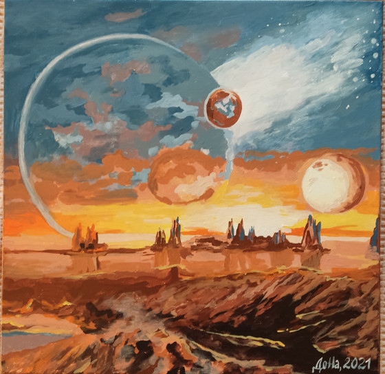 Картина маслом Картина "Космос"