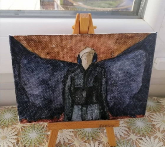 Картина акварелью Park Jimin "Black Swan"