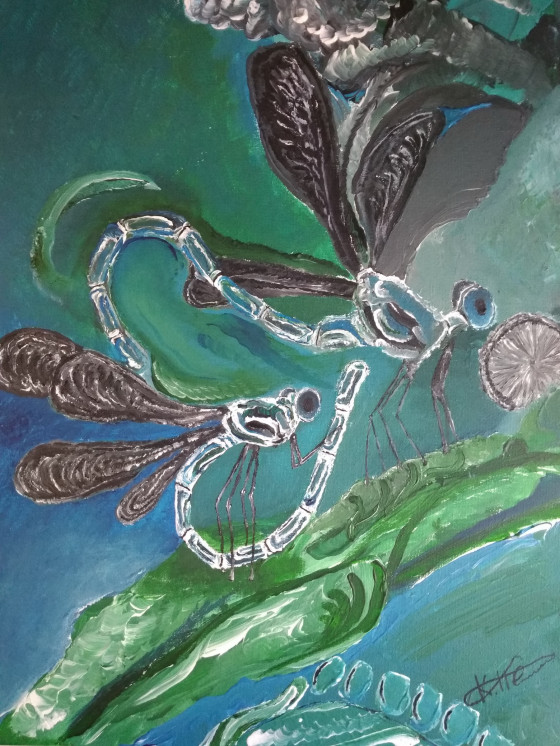 Картина акрилом Бабки