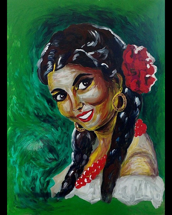 Картина акрилом Украинка