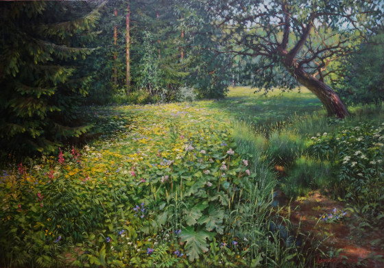 Картина маслом Зелене літо.