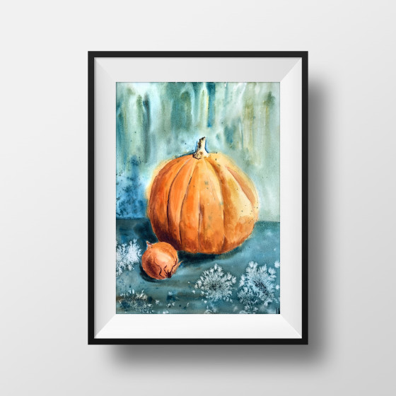 Картина акварелью Осенний натюрморт