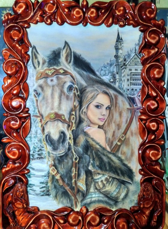 Картина пастелью Рапунцель и Максимус