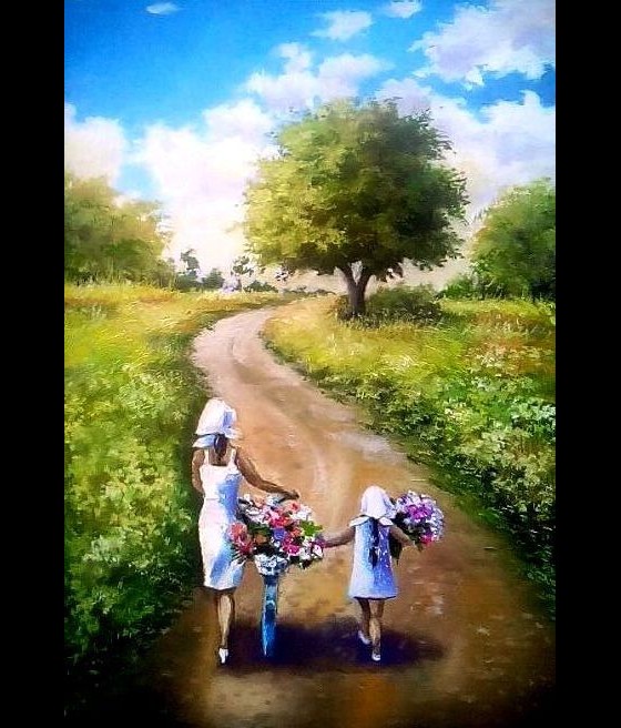 Картина маслом Прогулка