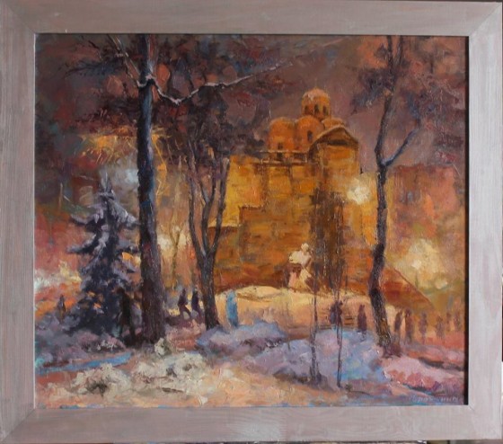 Картина маслом Зимние впечатления