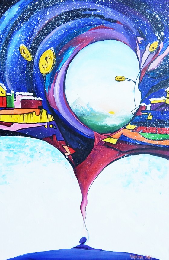 Картина акрилом Раздумья