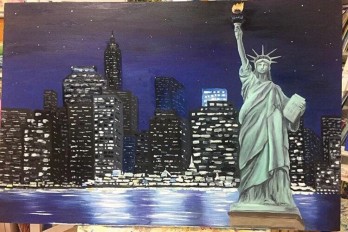 Картина маслом Статуя Свободы.