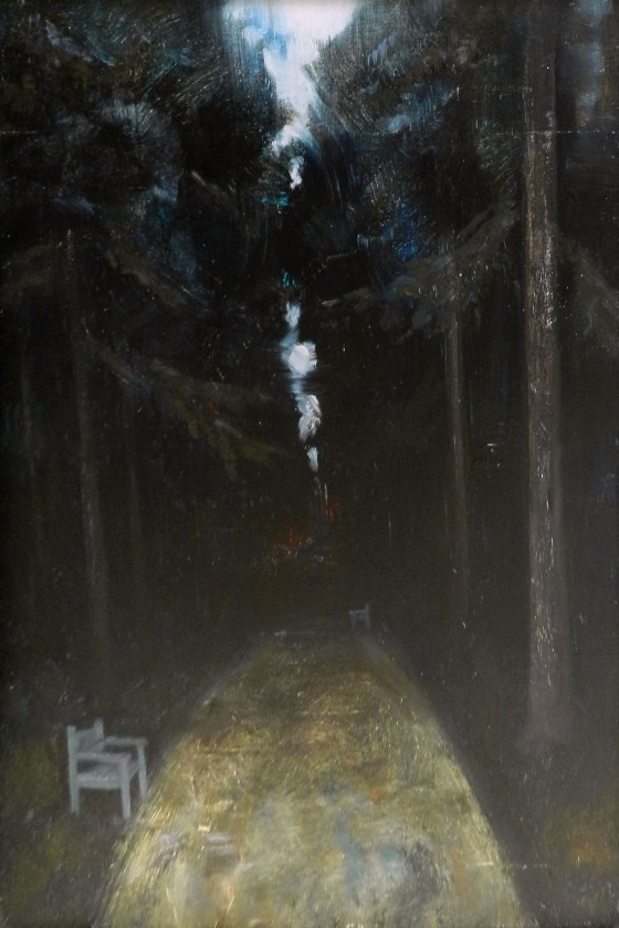 Картина маслом Ночная аллея