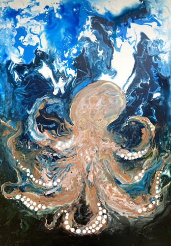 Картина акрилом Осьминог