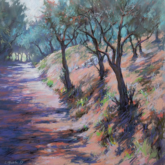 Картина пастелью Окраины Рима 02