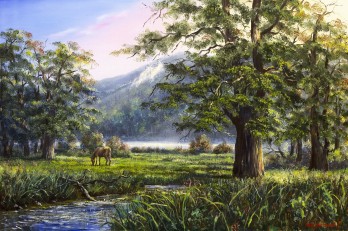 Картина маслом  "Вдали от суеты"