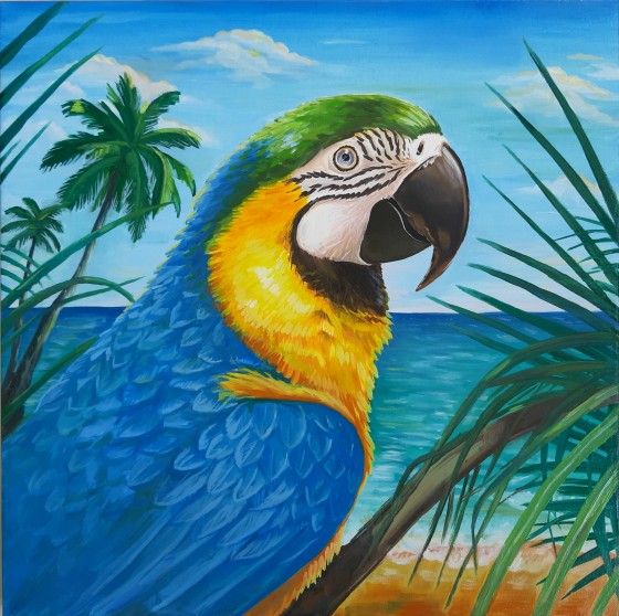 Картина маслом Попугай