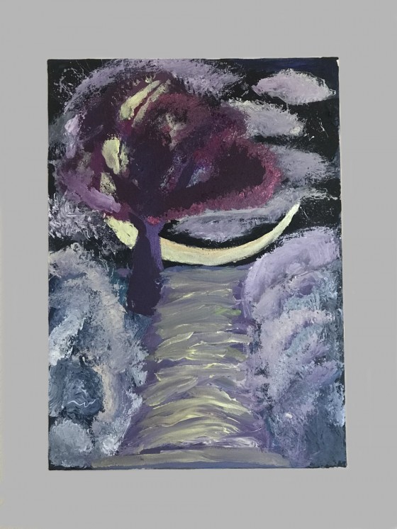 Картина акрилом Лунная ночь