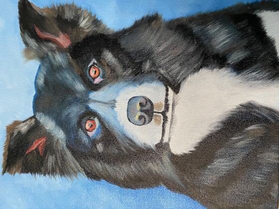 Картина маслом Собачка