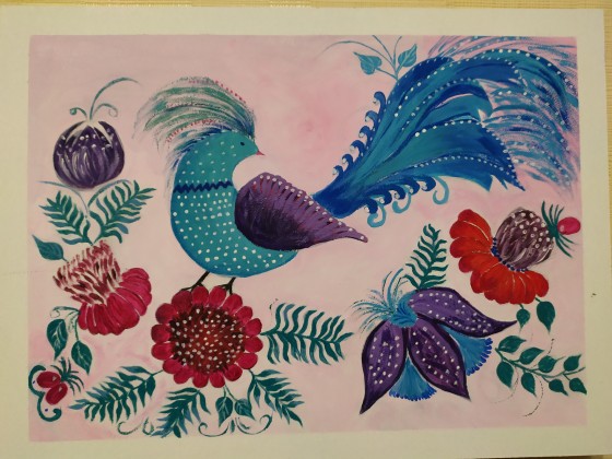 Картина акрилом Волшебная птица. Magic bird