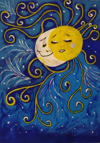 Картина акрилом Love in the universe