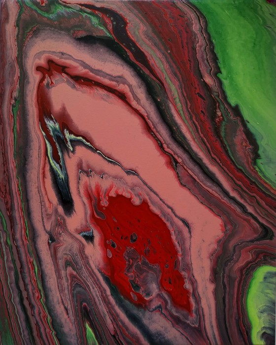 Картина акрилом "Червона лава"