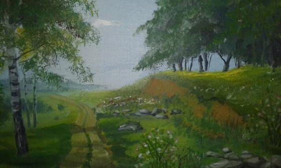 Картина маслом За селом