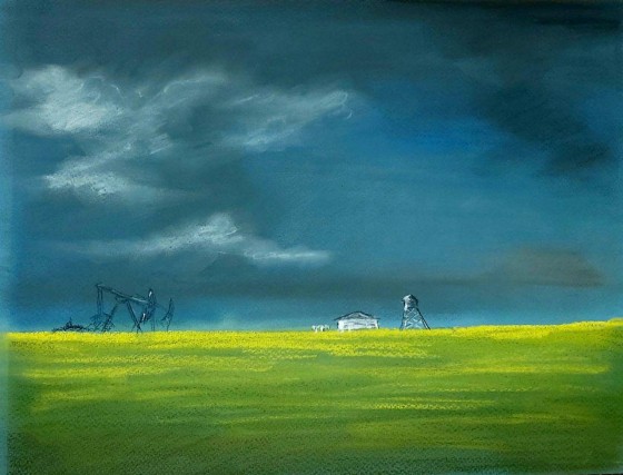 Картина пастелью Перед торнадо