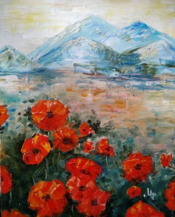 Картина маслом Маки