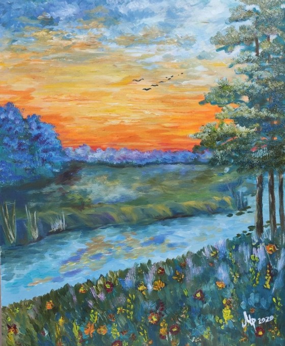 Картина маслом Закат