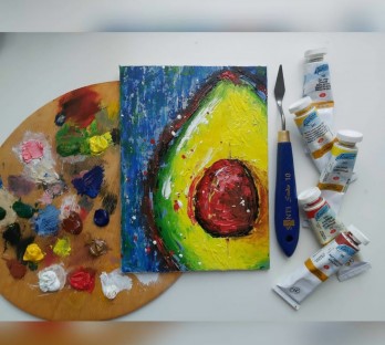 Картина маслом Red avocado heart 