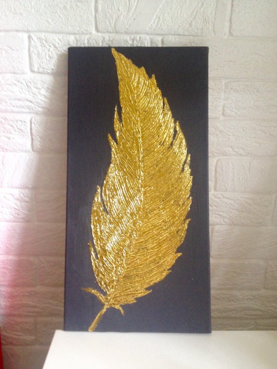 Картина акрилом пёрышко