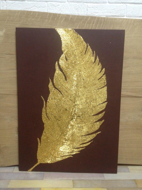 Картина акрилом перо