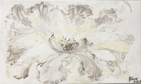 Картина в смешанной технике Parrot Flower 