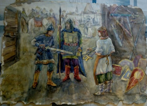 Картина акварелью В поход