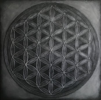 Картина в смешанной технике Цветок Жизни