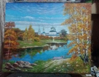 Картина маслом Церковь