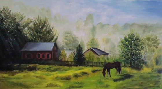 Картина маслом Утро туманное