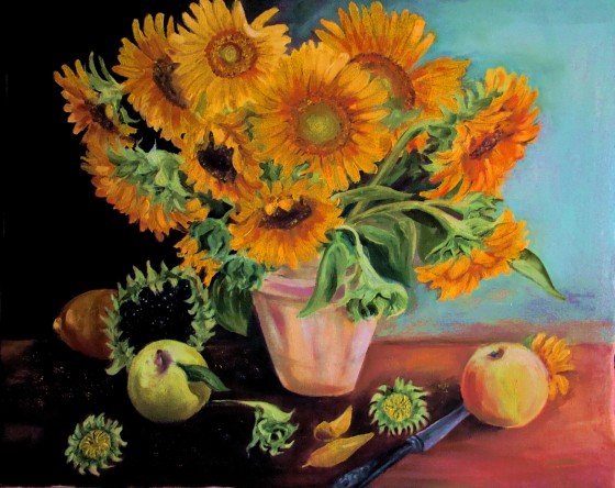 Картина маслом Подсолнухи