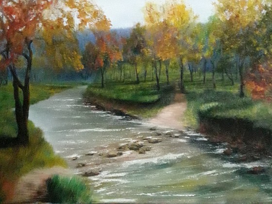 Картина маслом Дыхание осени
