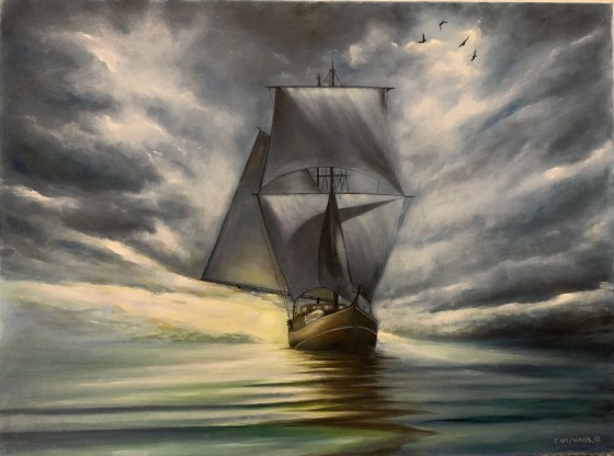 Картина маслом Берег близок