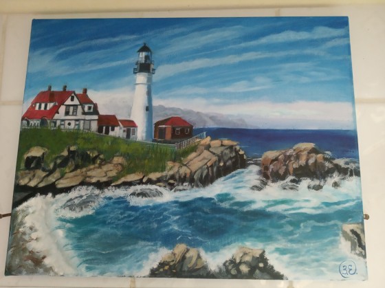 Картина маслом " Маяк"