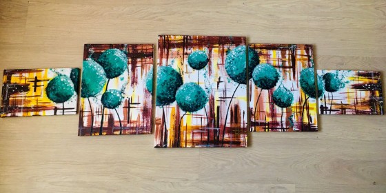 Картина акрилом Модульная картина (5 частей) Dandelions