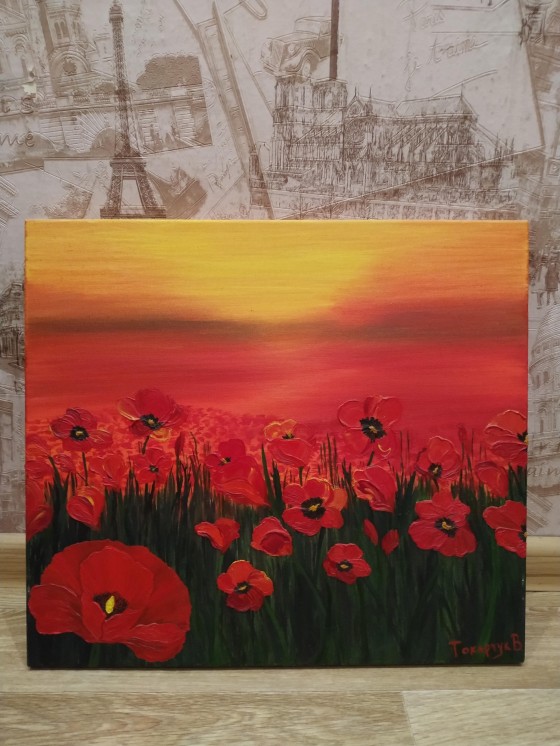 Картина маслом Маки