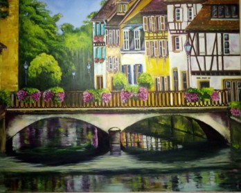 Картина маслом город Кольмар