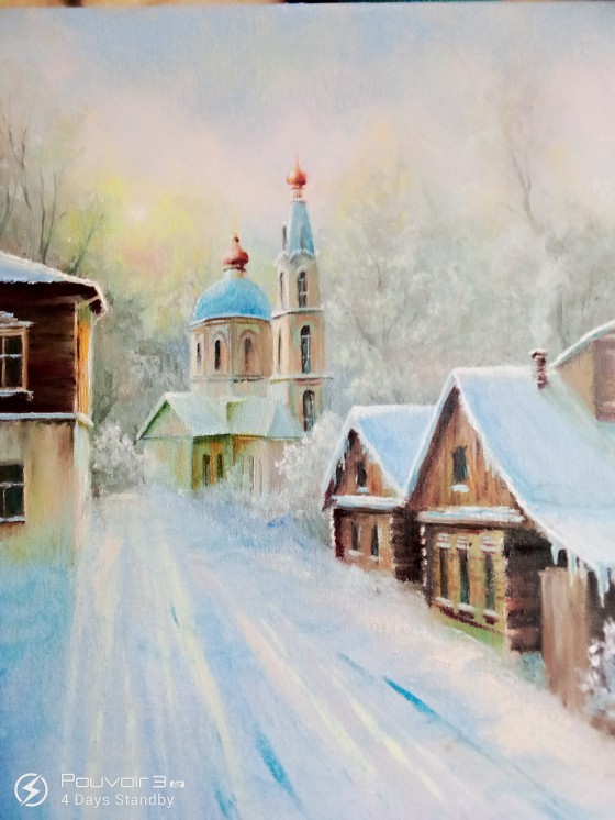 Картина маслом Солнечная зима