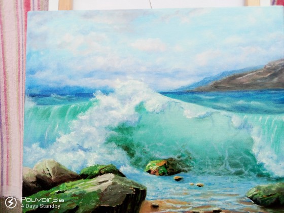 Картина маслом Волна