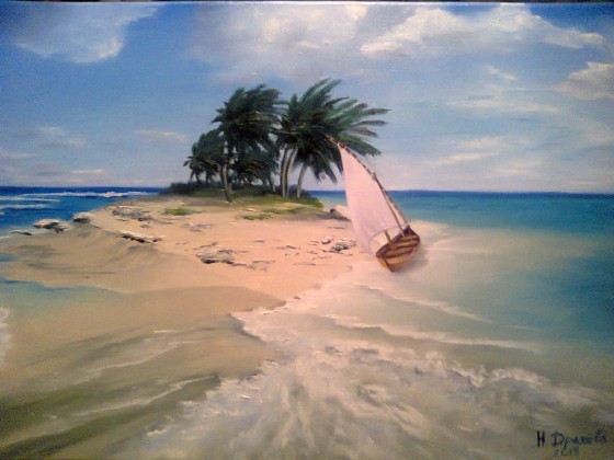 Картина маслом Остров