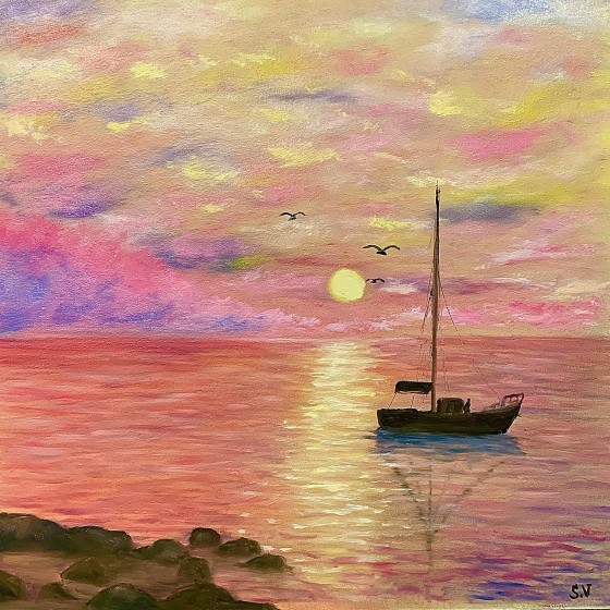 Картина маслом Закат