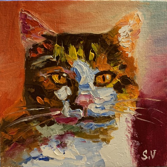 Картина маслом Кошка