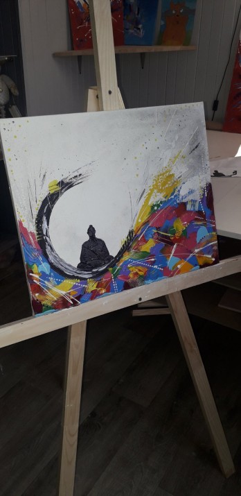 Картина акрилом "Буда"