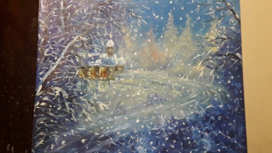 Картина маслом Снег