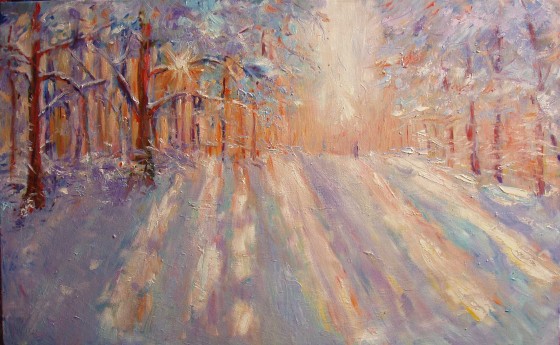 Картина маслом Зимушка зима