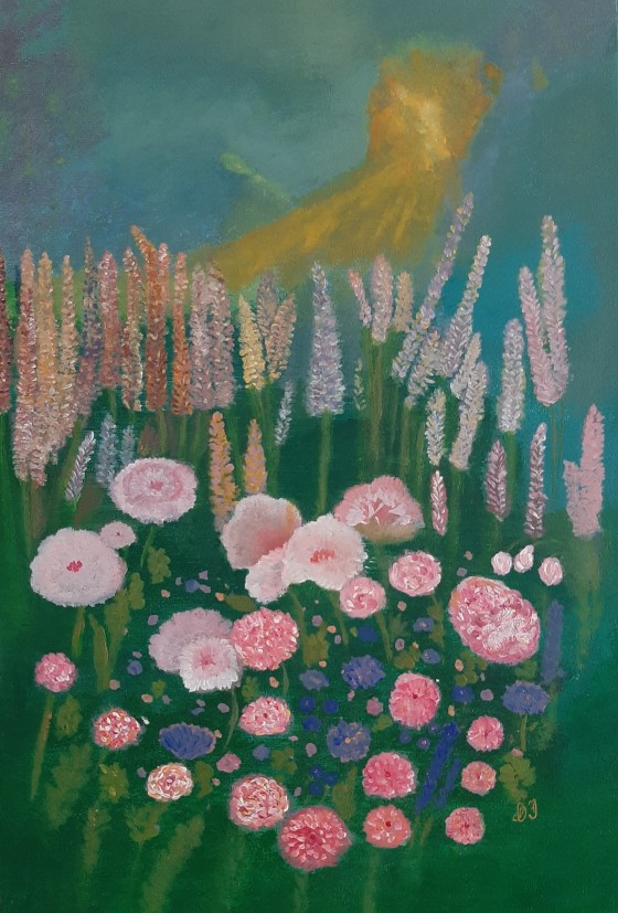 Картина акрилом Цветы как бабочки, а бабочки как мы